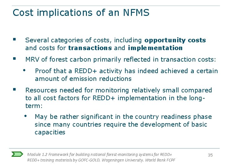 Cost implications of an NFMS § Several categories of costs, including opportunity costs and Cost implications of an NFMS § Several categories of costs, including opportunity costs and