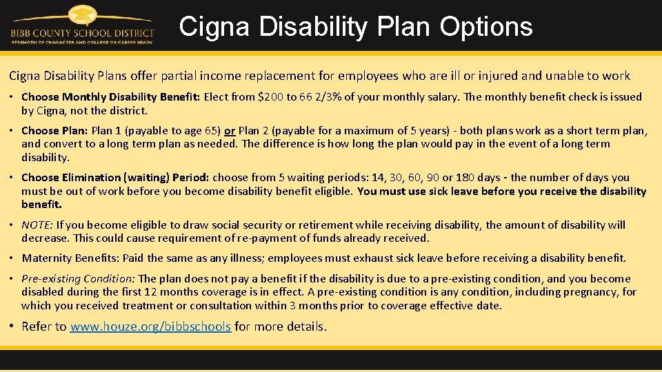Cigna Disability Plan Options Cigna Disability Plans offer partial income replacement for employees who