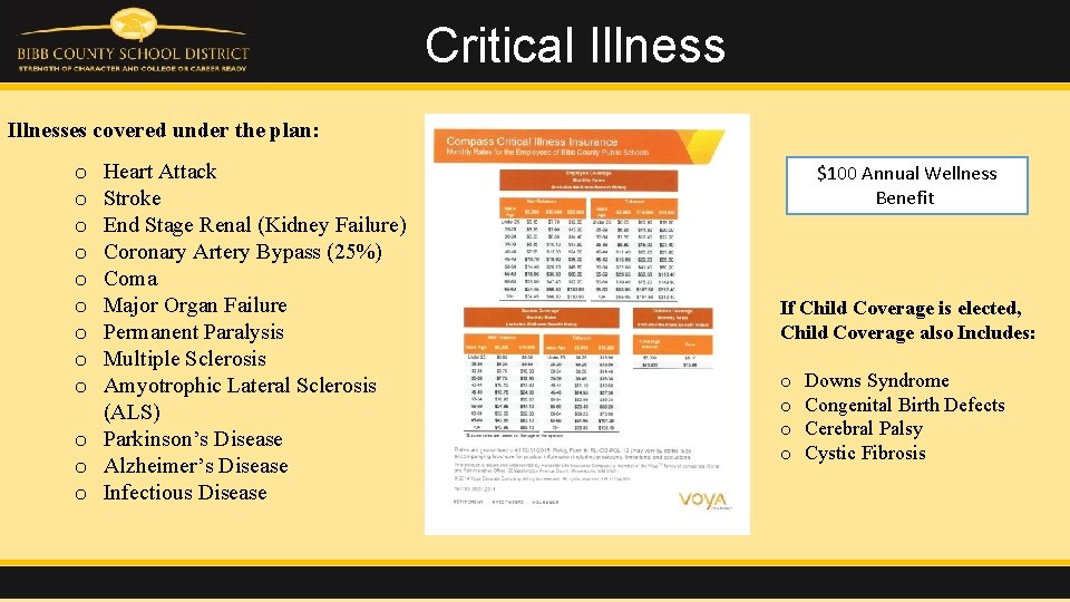 Critical Illnesses covered under the plan: Heart Attack Stroke End Stage Renal (Kidney Failure)