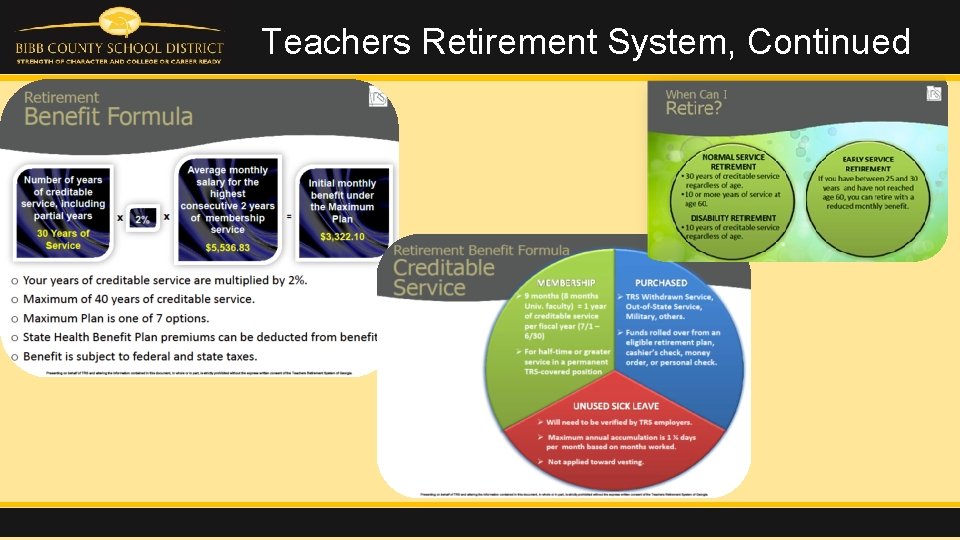 Teachers Retirement System, Continued 