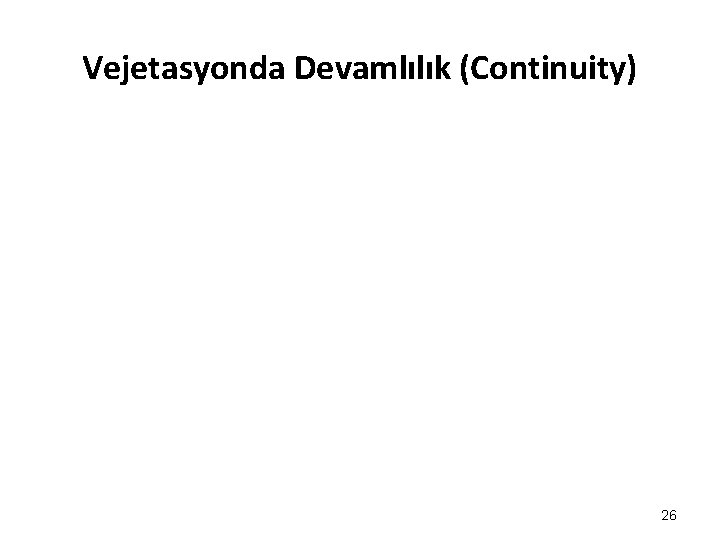 Vejetasyonda Devamlılık (Continuity) 26 