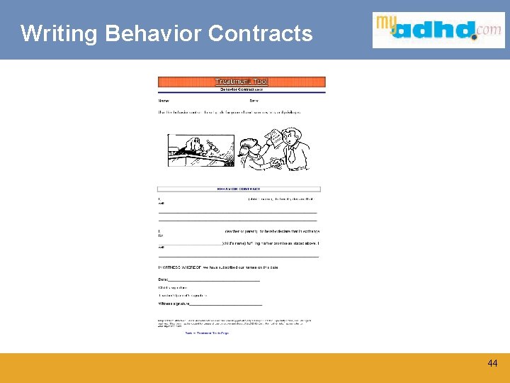 Writing Behavior Contracts Click to edit Master title style 44 