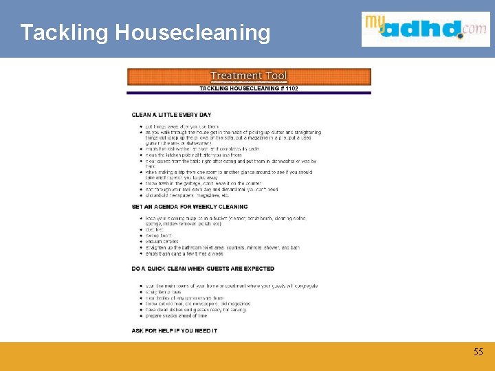 Tackling Housecleaning Click to edit Master title style 55 