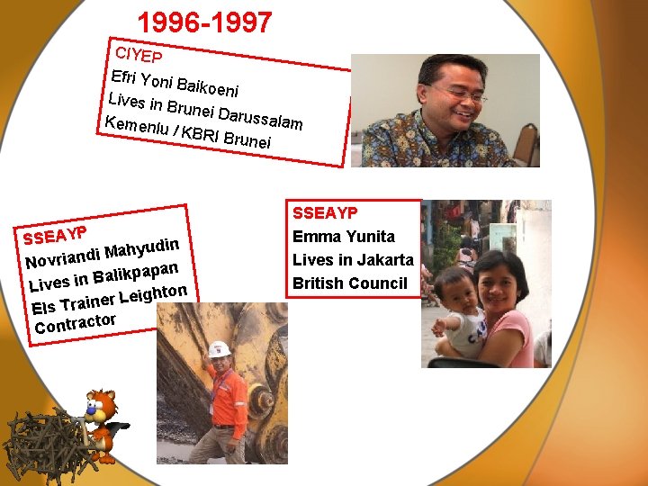1996 -1997 CIYEP Efri Yoni Baikoeni Lives in B runei Da russalam Kemenlu /