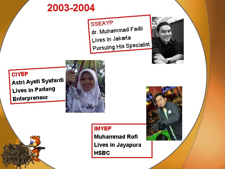 2003 -2004 SSEAYP Fadil dr. Muhammad Lives in Jakarta ecialist p S is H