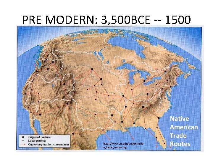PRE MODERN: 3, 500 BCE -- 1500 http: //www. uni. edu/cutter/india n_trade_routes. jpg Native