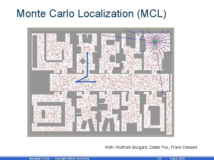 Monte Carlo Localization (MCL) With: Wolfram Burgard, Dieter Fox, Frank Dellaert Sebastian Thrun Carnegie