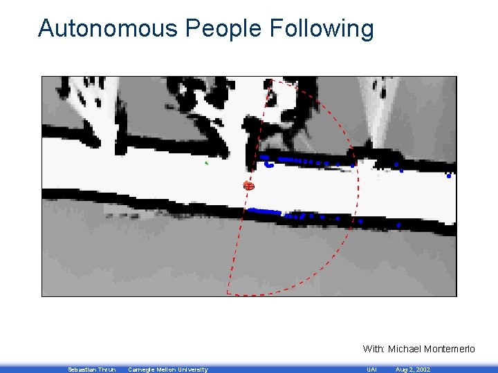 Autonomous People Following With: Michael Montemerlo Sebastian Thrun Carnegie Mellon University UAI Aug 2,