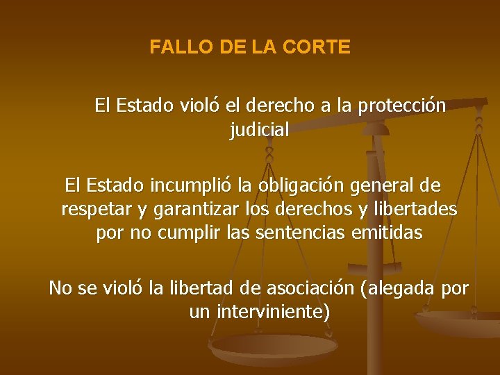 FALLO DE LA CORTE El Estado violó el derecho a la protección judicial El