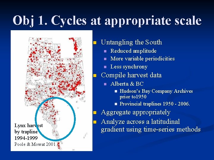 Obj 1. Cycles at appropriate scale n Untangling the South n n Reduced amplitude