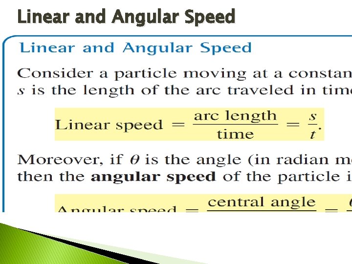Linear and Angular Speed 