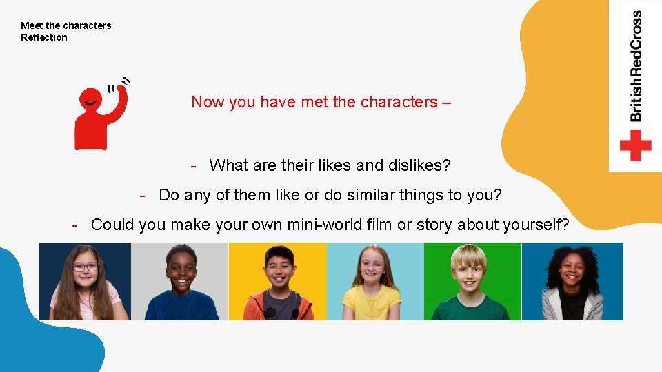 Meet the characters Reflection Now you have met the characters – - What are