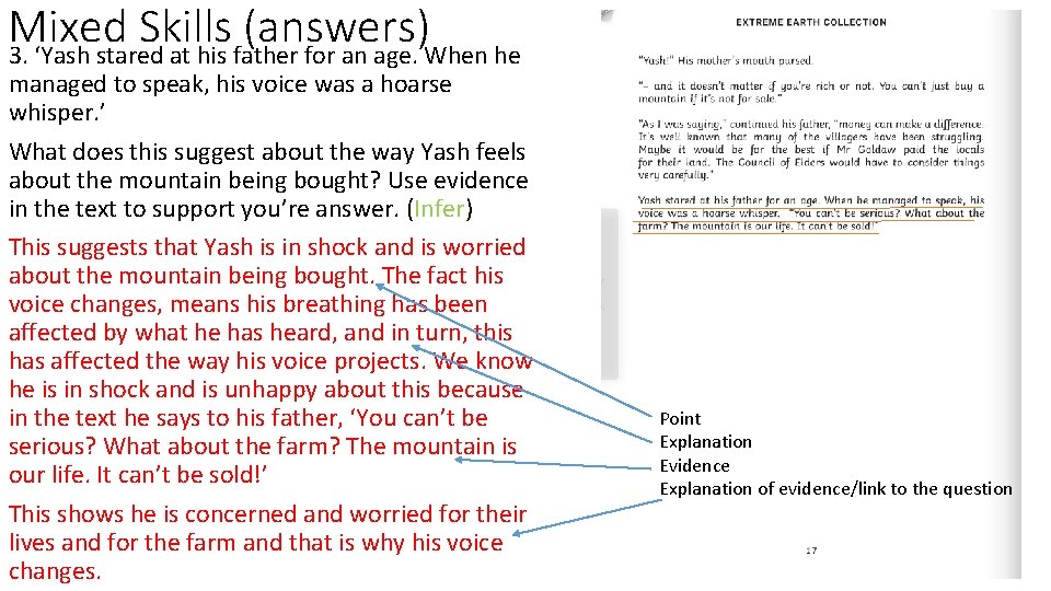Mixed Skills (answers) 3. ‘Yash stared at his father for an age. When he