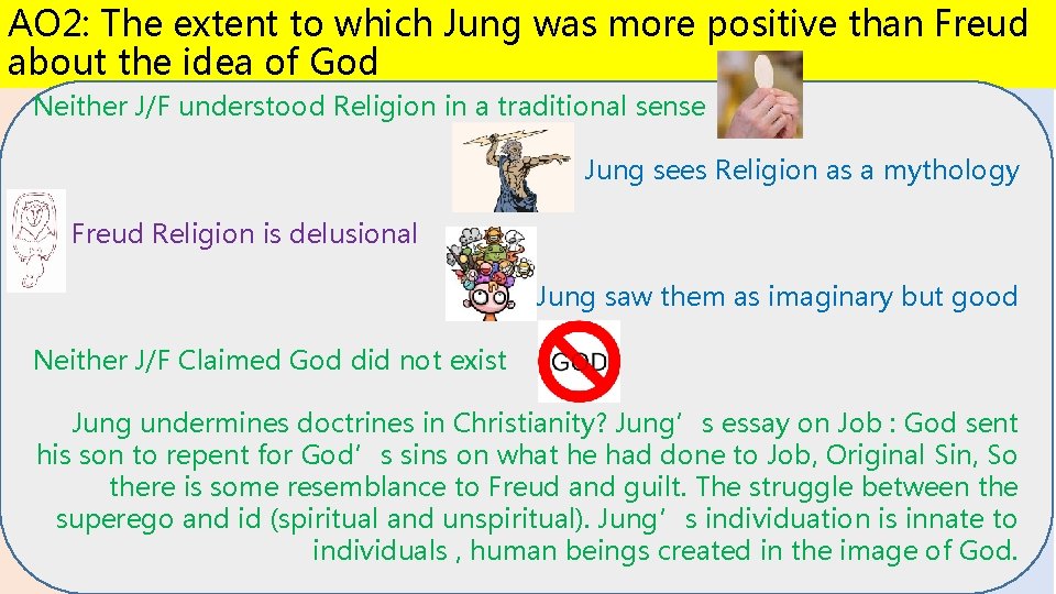 AO 2: The extent to which Jung was more positive than Freud about the