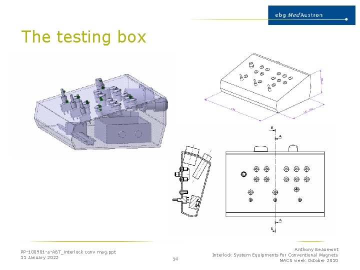 The testing box PP-100901 -a-ABT_interlock conv mag. ppt 11 January 2022 14 Anthony Beaumont