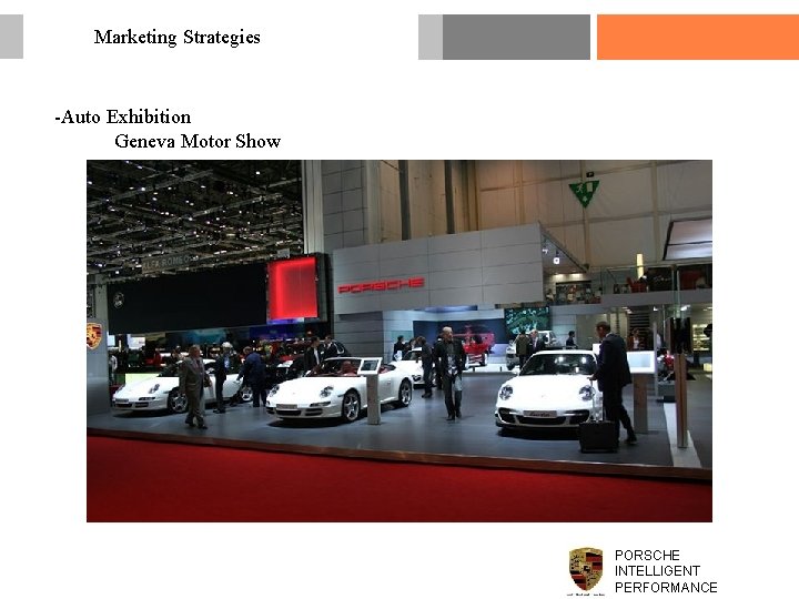 Marketing Strategies -Auto Exhibition Geneva Motor Show PORSCHE INTELLIGENT PERFORMANCE 