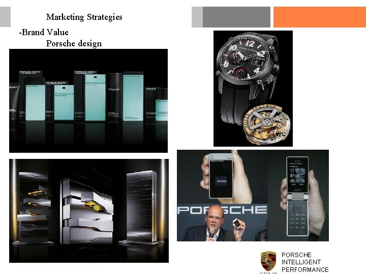 Marketing Strategies -Brand Value Porsche design PORSCHE INTELLIGENT PERFORMANCE 