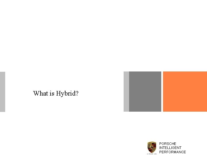 What is Hybrid? PORSCHE INTELLIGENT PERFORMANCE 