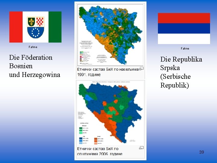 Fahne Die Föderation Bosnien und Herzegowina Fahne Die Republika Srpska (Serbische Republik) 39 