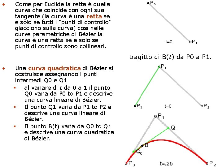  • Come per Euclide la retta è quella curva che coincide con ogni