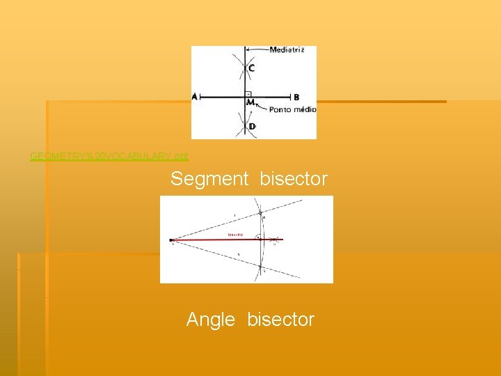 GEOMETRY%20 VOCABULARY. ppt Segment bisector Angle bisector 
