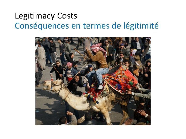 Legitimacy Costs Conséquences en termes de légitimité 