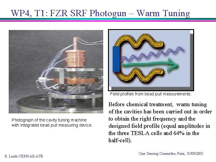 WP 4, T 1: FZR SRF Photogun – Warm Tuning Field profiles from bead