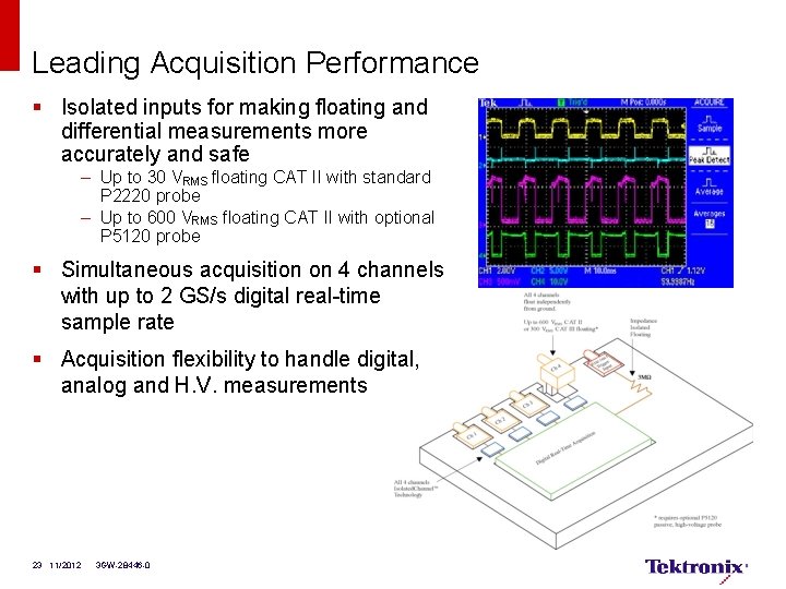 Leading Acquisition Performance § Isolated inputs for making floating and differential measurements more accurately