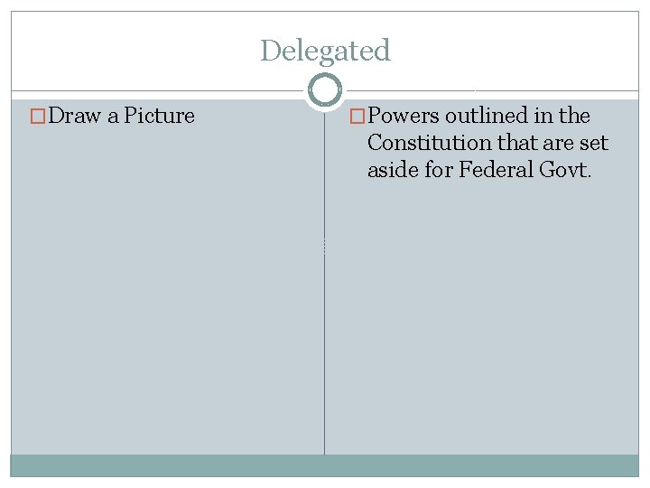 Delegated �Draw a Picture �Powers outlined in the Constitution that are set aside for Delegated �Draw a Picture �Powers outlined in the Constitution that are set aside for