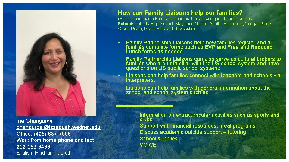 How can Family Liaisons help our families? (Each school has a Family Partnership Liaison