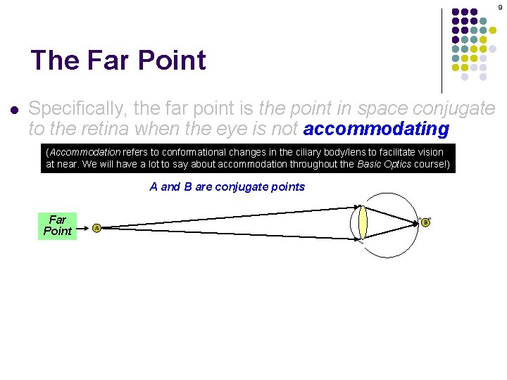 9 The Far Point l Specifically, the far point is the point in space