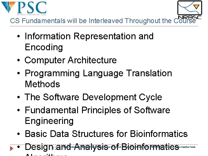 CS Fundamentals will be Interleaved Throughout the Course • Information Representation and Encoding • CS Fundamentals will be Interleaved Throughout the Course • Information Representation and Encoding •