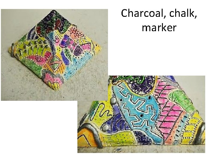 Charcoal, chalk, marker 