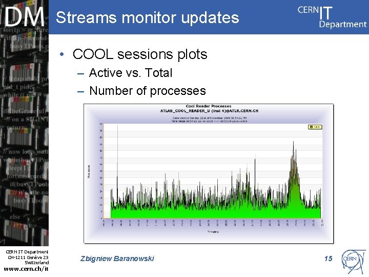 Streams monitor updates • COOL sessions plots – Active vs. Total – Number of