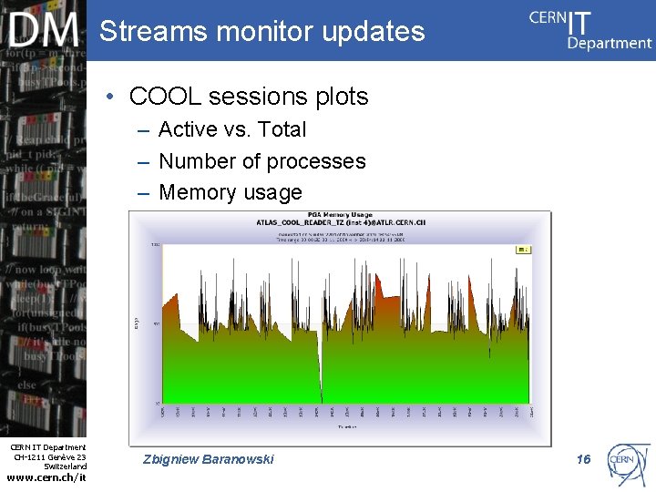 Streams monitor updates • COOL sessions plots – Active vs. Total – Number of