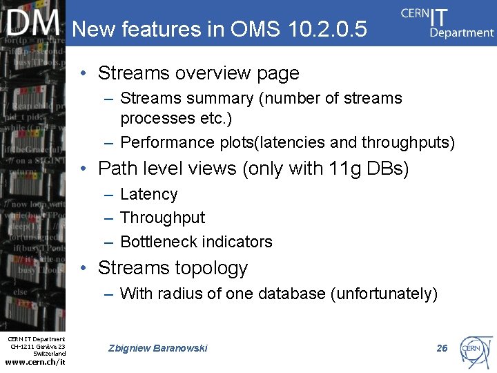 New features in OMS 10. 2. 0. 5 • Streams overview page – Streams