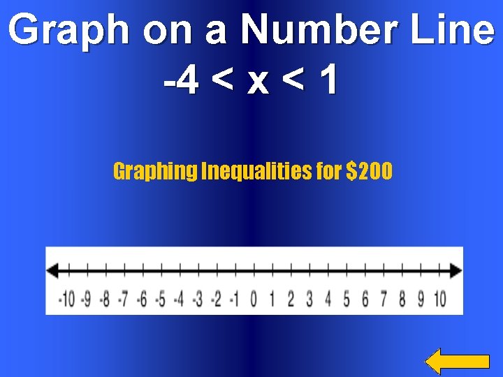 Graph on a Number Line -4 < x < 1 Graphing Inequalities for $200