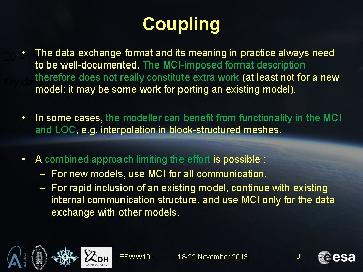 Coupling • fiftieth The data exchange format and its meaning in practice always need