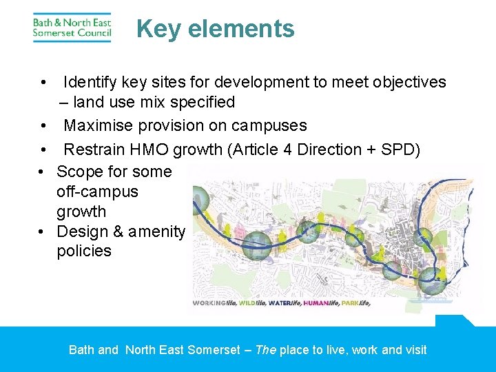 Key elements • • • Identify key sites for development to meet objectives –