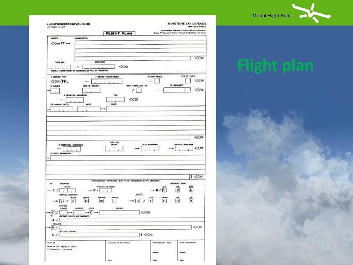 Visual Flight Rules Flight plan 