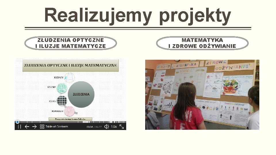 Realizujemy projekty ZŁUDZENIA OPTYCZNE I ILUZJE MATEMATYCZE MATEMATYKA I ZDROWE ODŻYWIANIE 