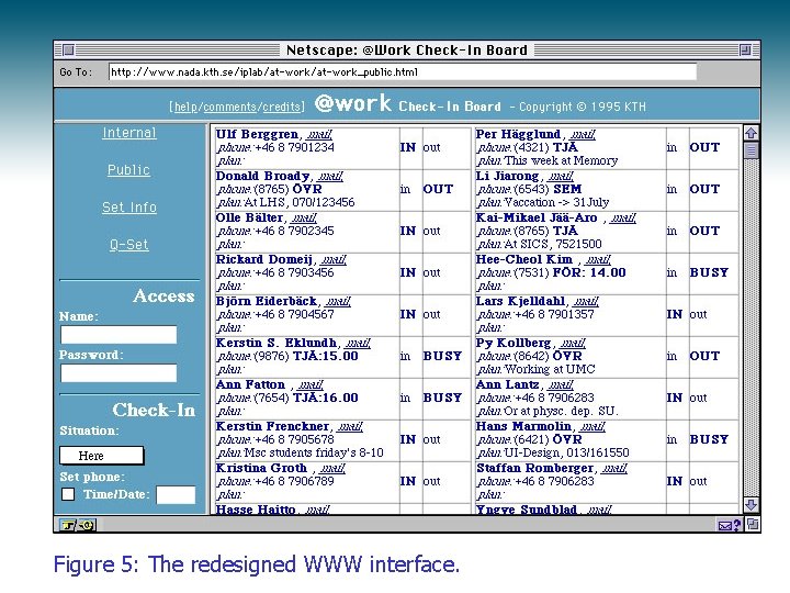 Figure 5: The redesigned WWW interface. 