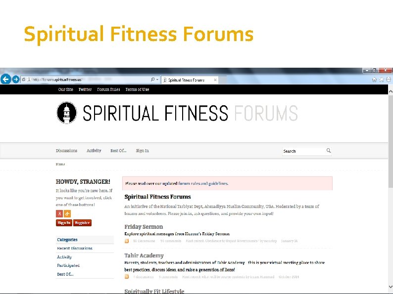 Spiritual Fitness Forums 