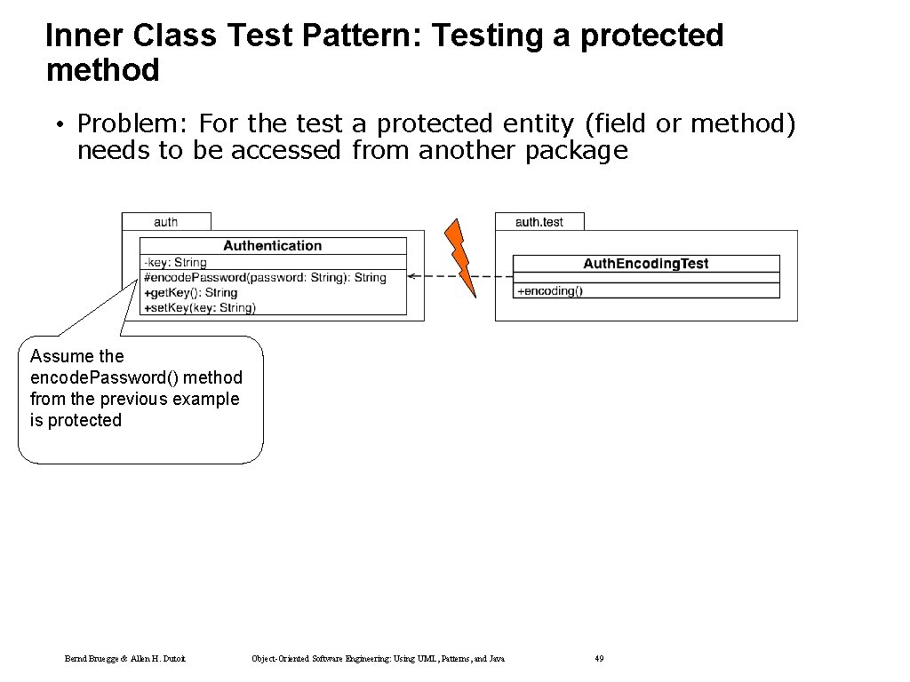 Inner Class Test Pattern: Testing a protected method • Problem: For the test a Inner Class Test Pattern: Testing a protected method • Problem: For the test a