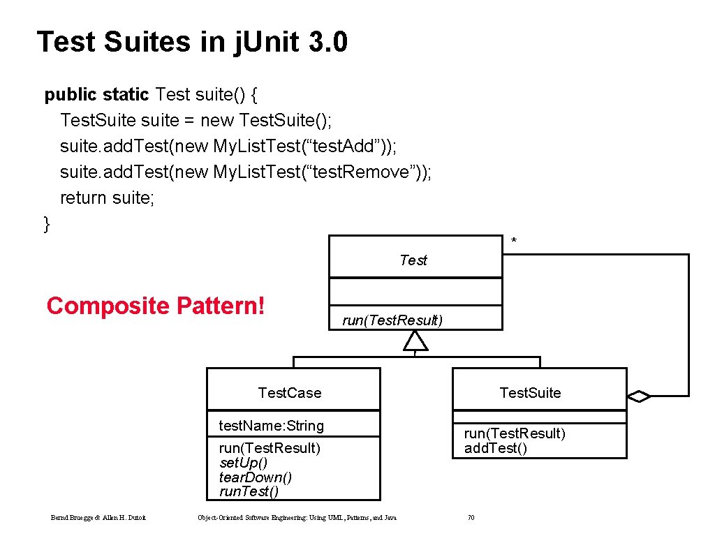 Test Suites in j. Unit 3. 0 public static Test suite() { Test. Suite Test Suites in j. Unit 3. 0 public static Test suite() { Test. Suite