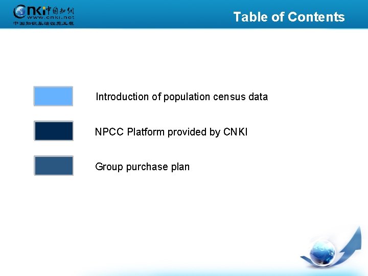 Table of Contents Introduction of population census data NPCC Platform provided by CNKI Group