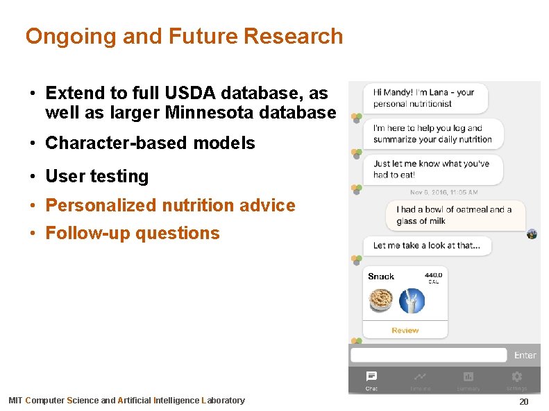 Ongoing and Future Research • Extend to full USDA database, as well as larger