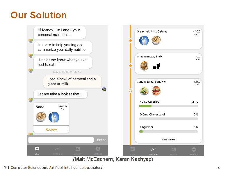 Our Solution (Matt Mc. Eachern, Karan Kashyap) MIT Computer Science and Artificial Intelligence Laboratory
