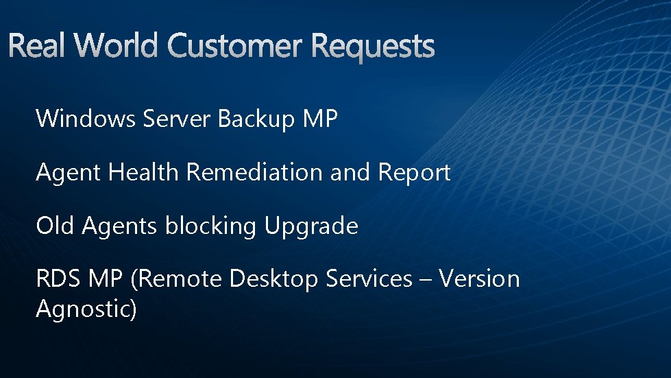 Windows Server Backup MP Agent Health Remediation and Report Old Agents blocking Upgrade RDS