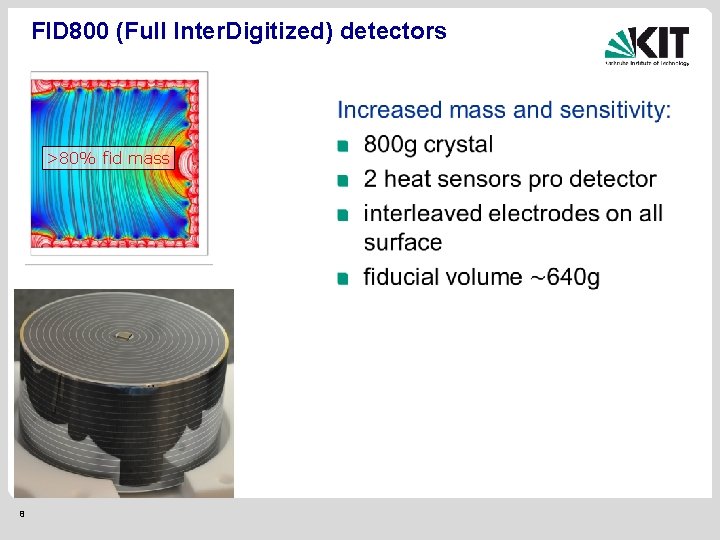 FID 800 (Full Inter. Digitized) detectors >80% fid mass 8 